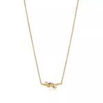 Small Knot Pendant Necklace · 18K Gold Plated · Zirconia · Adjustable Chain - Image 3