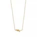 Minimalist Knot Pendant Necklace · 18K Gold Plated · Adjustable Chain - Image 3