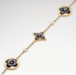 Gold-Plated Black Onyx Floral Bracelet - Image 3