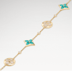 Gold-Plated Amazonite Floral Motif Bracelet - Image 7
