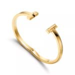 T1 Narrow Hinged Bangle · 18K Gold Plated · Medium Size - Image 3