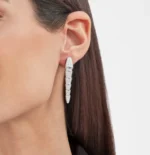 White Gold-Plated CZ Snake Drop Earrings - Image 3