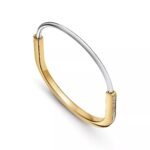 Slim Lock Bangle with Zirconia · 18K Gold Plated - Image 3