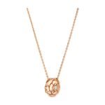 Rose Gold–Plated CZ Floral Motif Pendant Necklace - Image 3