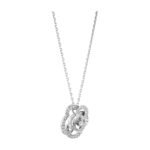 Gold-Plated CZ Floral Motif Hollow Pendant Necklace - Image 3