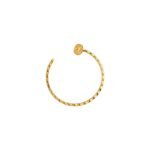 Gold-Plated Textured Hoop Earrings - Image 3