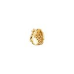 Gold-Plated CZ Floral Motif Stud Earrings - Image 3