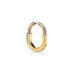 Lock Hoop Earrings · 18K Gold Plated · Zirconia Medium Hoops - Image 3