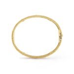 Gold-Plated CZ Beaded Motif Bangle Bracelet (6.3") - Image 3