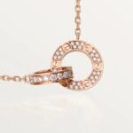 Gold-Plated Interlocking Circle CZ Necklace - Image 3