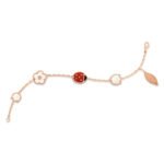 Ladybug & Floral Bracelet · 925 Silver · 18K Rose Gold Plated · Natural Stones - Image 3