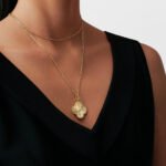 Gold-Plated Motif Pendant Long Necklace - Image 3