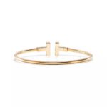 Gold-Plated T-Bar Open Bangle with Mother of Pearl - Image 3