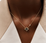 Gold-Plated Black Onyx Star Necklace - Image 4