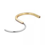 Slim Lock Bangle with Zirconia · 18K Gold Plated - Image 4