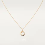 Gold-Plated Triple Circle Pendant Necklace - Image 4