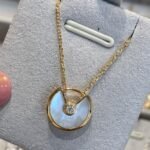 Gold-Plated Natural Stone Circle Necklace | V Gold - Image 4