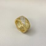 Gold-Plated Quilted Full CZ Ring | 925 Sterling Silver - Image 4