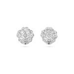 Gold-Plated CZ Floral Motif Stud Earrings - Image 4