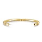 Gold-Plated CZ Floral Motif Bangle Bracelet (6.69") - Image 4