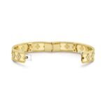 Gold-Plated CZ Beaded Motif Bangle Bracelet (6.3") - Image 4