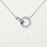 Gold-Plated Interlocking Circle CZ Necklace - Image 4
