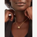 Gold-Plated CZ Triple Ring Snake Necklace - Image 8