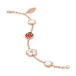 Ladybug & Floral Bracelet · 925 Silver · 18K Rose Gold Plated · Natural Stones - Image 4