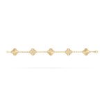 Clover Bracelet · 925 Silver · 18K Gold Plated · CZ / Malachite · 7.48” - Image 4