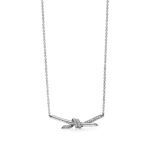 Knot Pendant Necklace with Zirconia · 18K Gold Plated · Adjustable Chain - Image 5