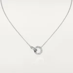 Gold-Plated Interlocking Circle CZ Necklace - Image 5