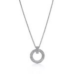 T1 Circle Pendant Necklace · 18K Gold Plated · Zirconia · Adjustable Chain - Image 5