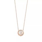 Mother-of-Pearl Circle Pendant Necklace · 18K Gold Plated · Adjustable Chain - Image 5