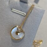 Gold-Plated Natural Stone Circle Necklace | V Gold - Image 5