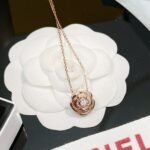Rose Gold–Plated CZ Floral Motif Pendant Necklace - Image 5