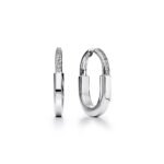 Lock Hoop Earrings · 18K Gold Plated · Zirconia Medium Hoops - Image 5