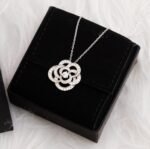 Gold-Plated CZ Floral Motif Hollow Pendant Necklace - Image 5