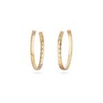 Gold-Plated Textured Hoop Earrings - Image 5