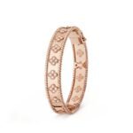Gold-Plated CZ Beaded Motif Bangle Bracelet (6.3") - Image 5