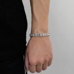 Baguette Cuban Bracelet · 14K White Gold Plated · 8mm CZ Iced Out - Image 6