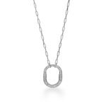 Medium Lock Pendant Necklace · 18K Gold Plated · Zirconia · 18-Inch Chain - Image 6