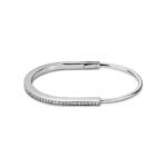 Slim Lock Bangle with Zirconia · 18K Gold Plated - Image 6