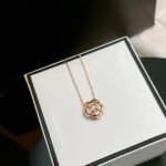 Rose Gold–Plated CZ Floral Motif Pendant Necklace - Image 6