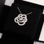 Gold-Plated CZ Floral Motif Hollow Pendant Necklace - Image 6