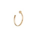 Gold-Plated Textured Hoop Earrings - Image 6