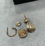 Gold-Plated CZ Floral Motif Drop Earrings - Image 6