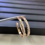 Gold-Plated CZ Textured Hoop Earrings - Image 6