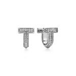 T1 Hoop Earrings · 18K Gold Plated · Zirconia Geometric Design - Image 6