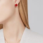 Clover Leaf Earrings · 925 Silver · 18K Gold Platedachite - Image 6