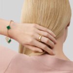 Clover Bracelet · 925 Silver · 18K Gold Plated · CZ / Malachite · 7.48” - Image 6